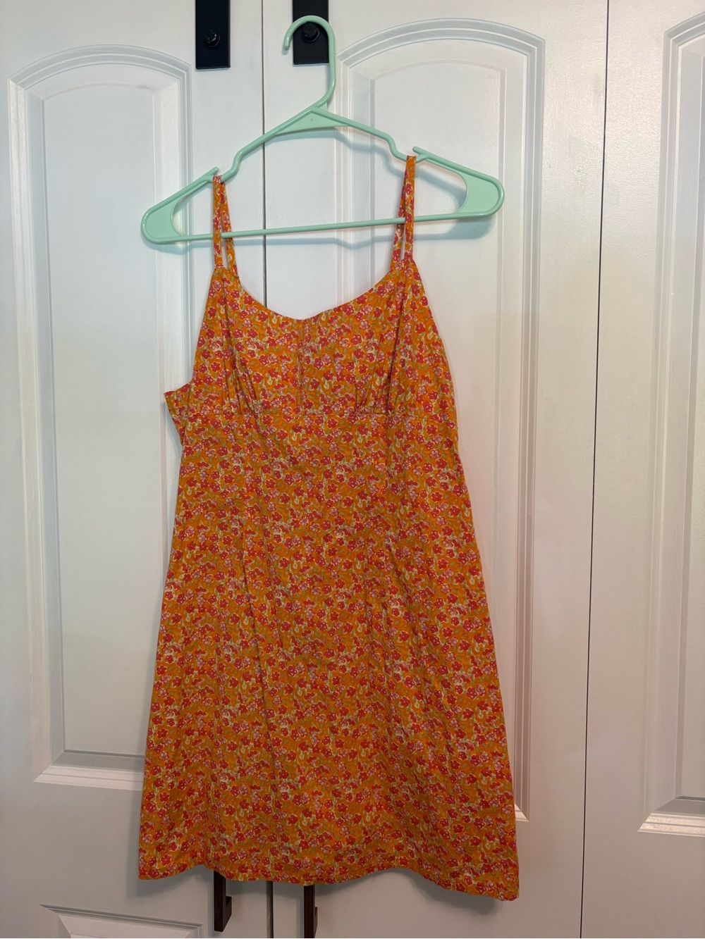 Yellow Floral Sundress with Spaghetti Straps
